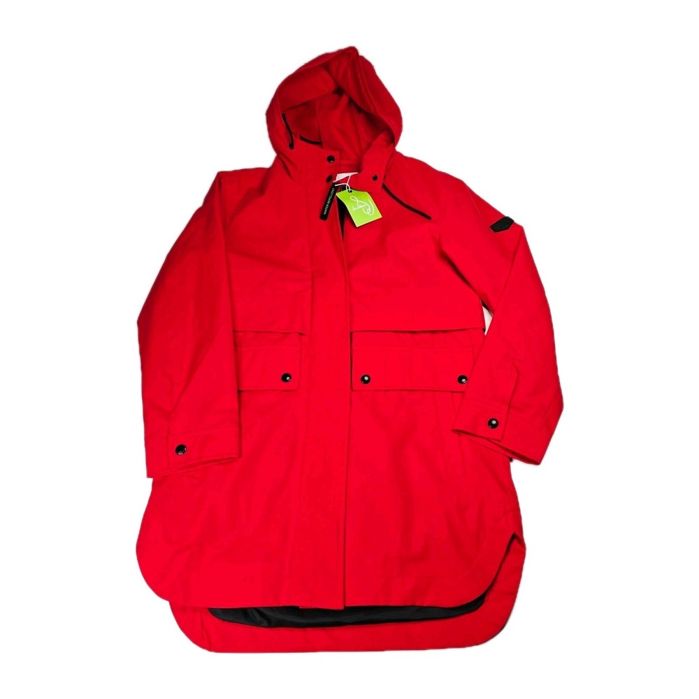 Sam Edelman Red Hooded Anorak Rain Jacket Water Repellent Women's‎ Size XS